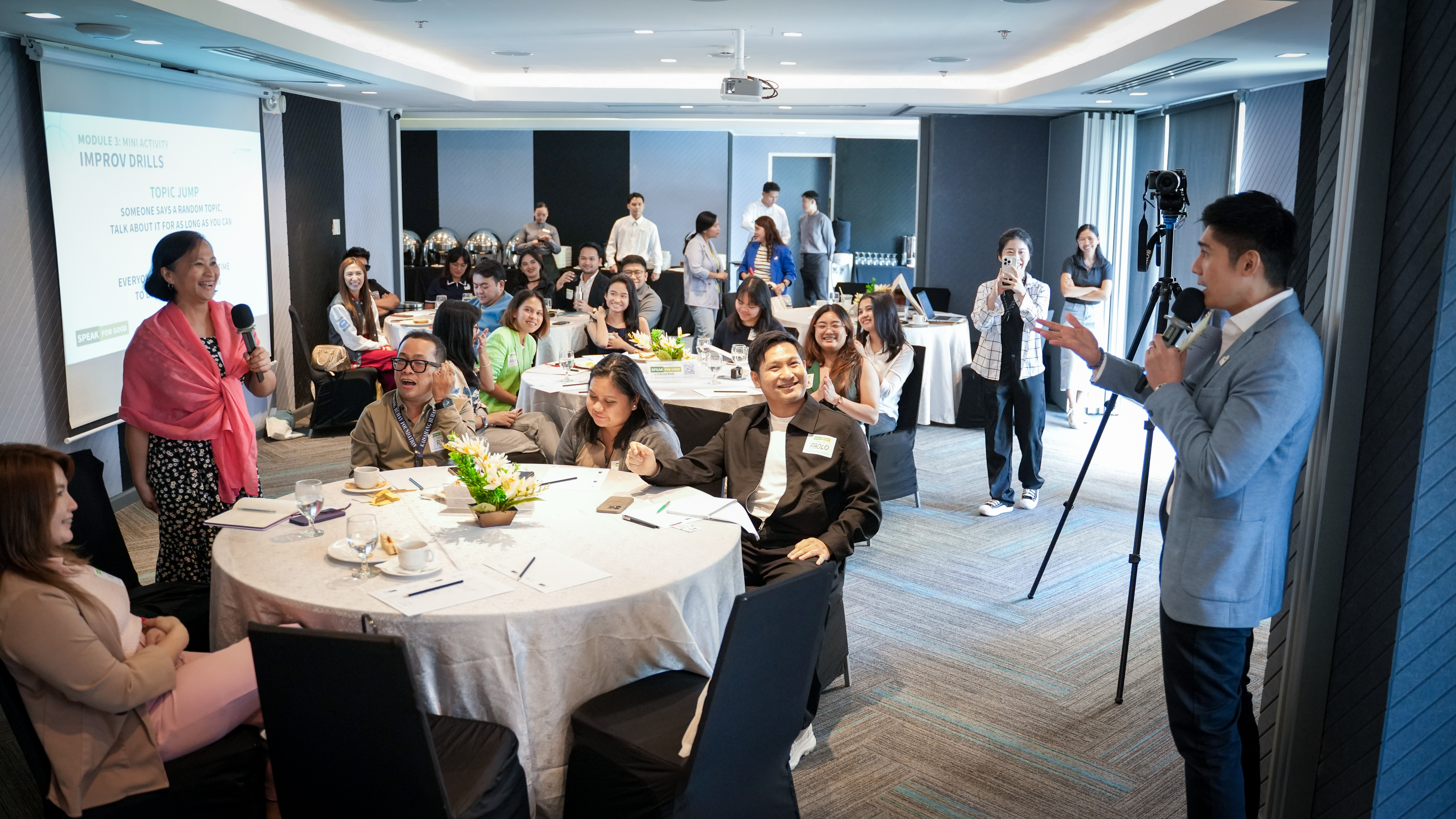 Participants in action at Good Neighbors Philippines' Speak for Good Workshop
